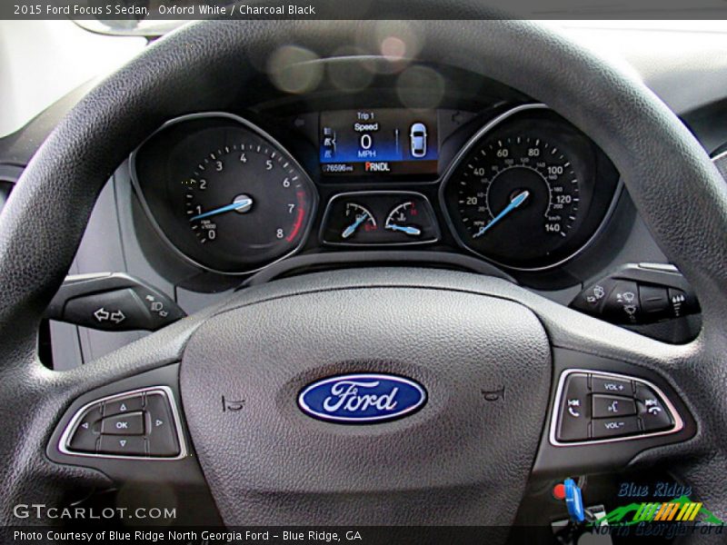 Oxford White / Charcoal Black 2015 Ford Focus S Sedan
