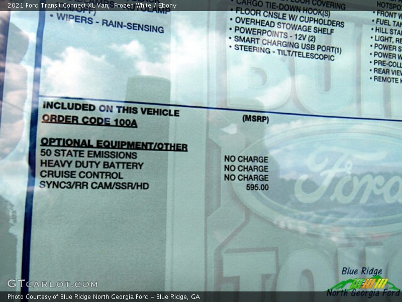 Frozen White / Ebony 2021 Ford Transit Connect XL Van