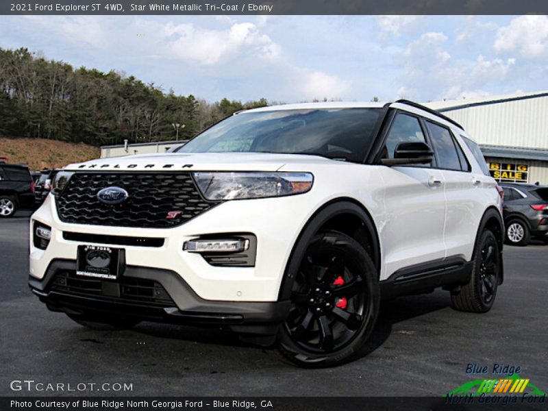 Star White Metallic Tri-Coat / Ebony 2021 Ford Explorer ST 4WD