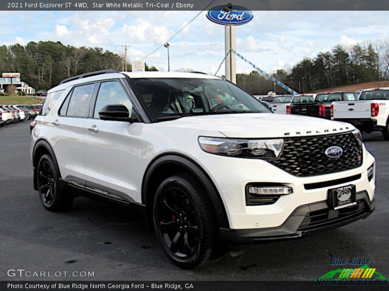 Star White Metallic Tri-Coat / Ebony 2021 Ford Explorer ST 4WD