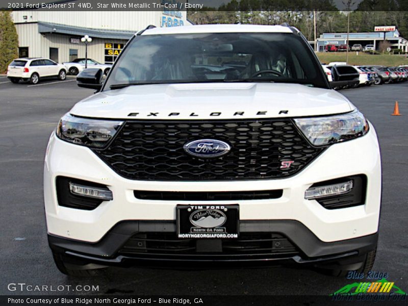 Star White Metallic Tri-Coat / Ebony 2021 Ford Explorer ST 4WD