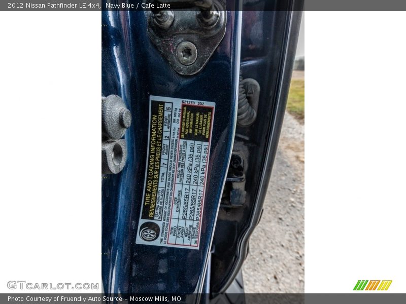 Navy Blue / Cafe Latte 2012 Nissan Pathfinder LE 4x4