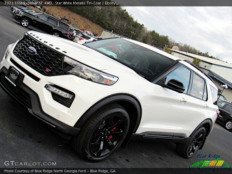 Star White Metallic Tri-Coat / Ebony 2021 Ford Explorer ST 4WD