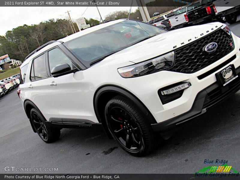 Star White Metallic Tri-Coat / Ebony 2021 Ford Explorer ST 4WD