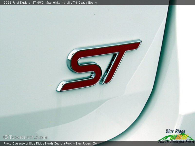 Star White Metallic Tri-Coat / Ebony 2021 Ford Explorer ST 4WD