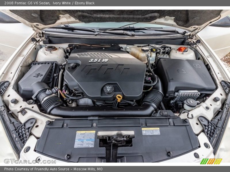 Ivory White / Ebony Black 2008 Pontiac G6 V6 Sedan