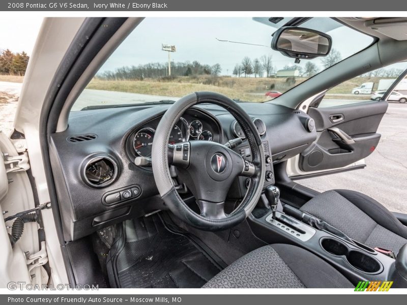 Ivory White / Ebony Black 2008 Pontiac G6 V6 Sedan