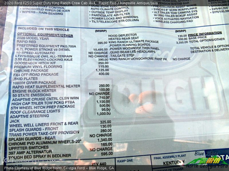 Rapid Red / Kingsville Antique/Java 2020 Ford F250 Super Duty King Ranch Crew Cab 4x4