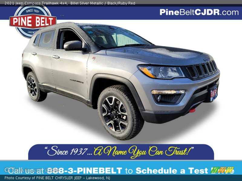 Billet Silver Metallic / Black/Ruby Red 2021 Jeep Compass Trailhawk 4x4