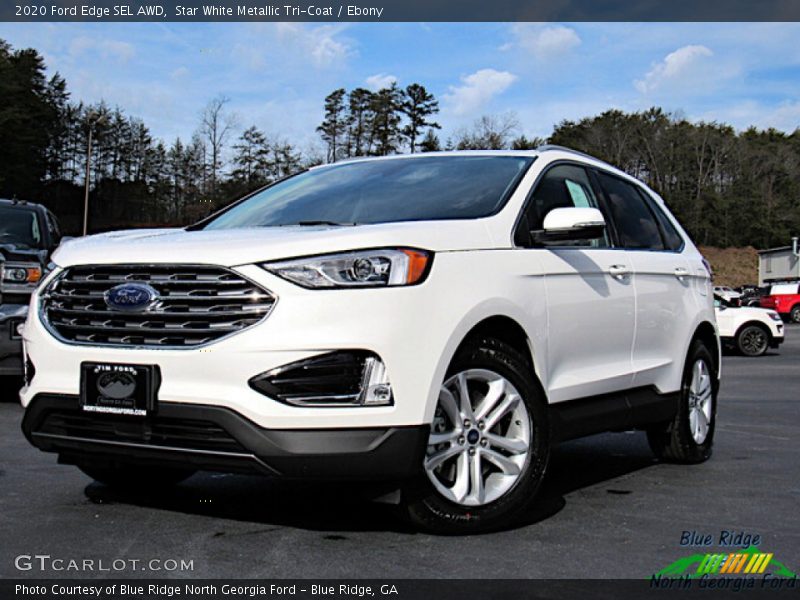 Star White Metallic Tri-Coat / Ebony 2020 Ford Edge SEL AWD