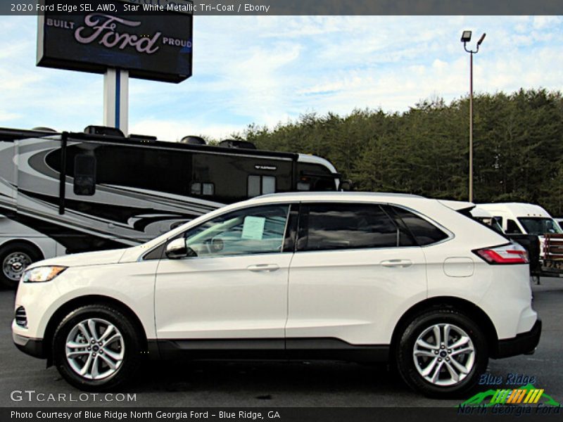 Star White Metallic Tri-Coat / Ebony 2020 Ford Edge SEL AWD