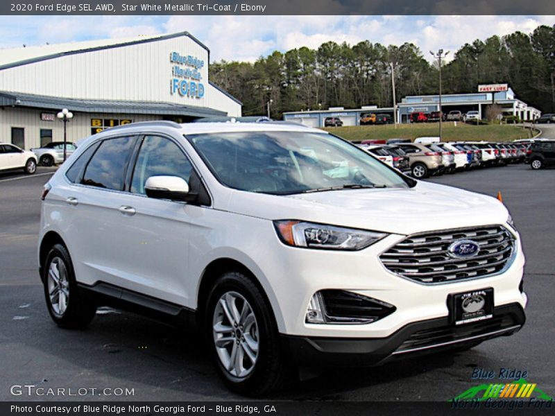 Star White Metallic Tri-Coat / Ebony 2020 Ford Edge SEL AWD