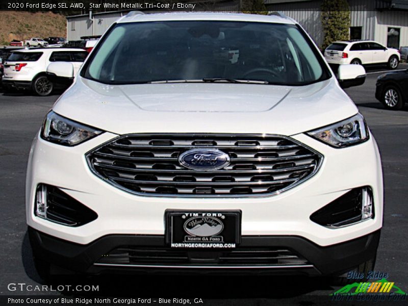 Star White Metallic Tri-Coat / Ebony 2020 Ford Edge SEL AWD