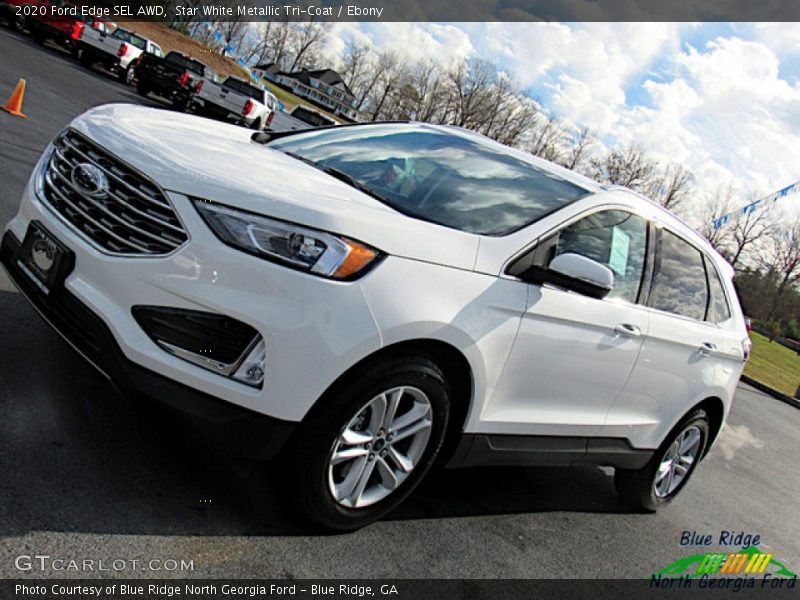 Star White Metallic Tri-Coat / Ebony 2020 Ford Edge SEL AWD