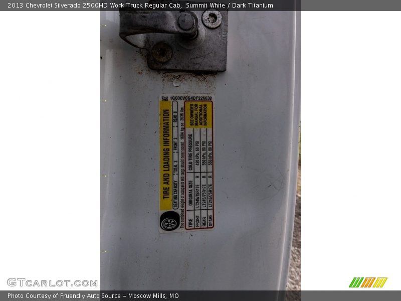Summit White / Dark Titanium 2013 Chevrolet Silverado 2500HD Work Truck Regular Cab