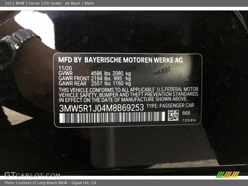 Jet Black / Black 2021 BMW 3 Series 330i Sedan