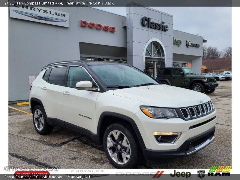 Pearl White Tri–Coat / Black 2021 Jeep Compass Limited 4x4