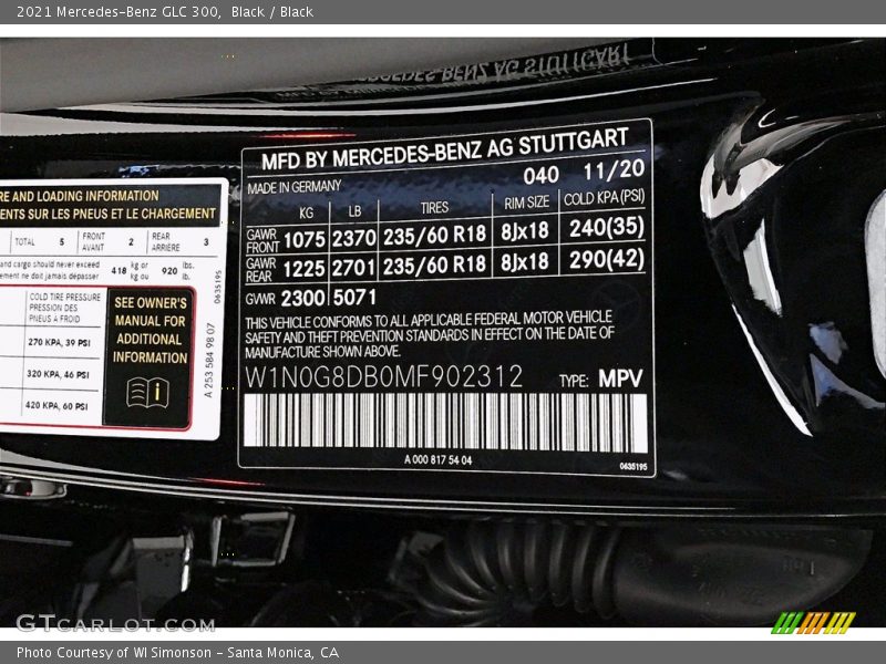 Black / Black 2021 Mercedes-Benz GLC 300