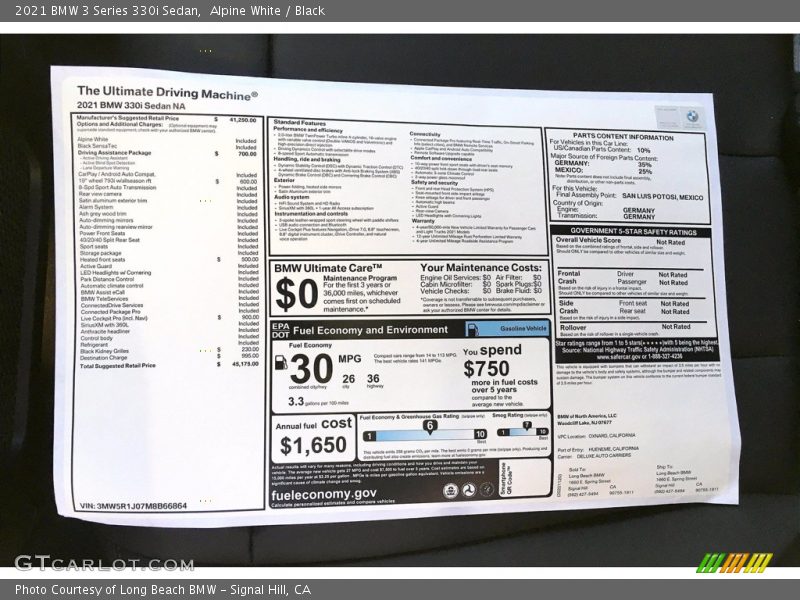 Alpine White / Black 2021 BMW 3 Series 330i Sedan