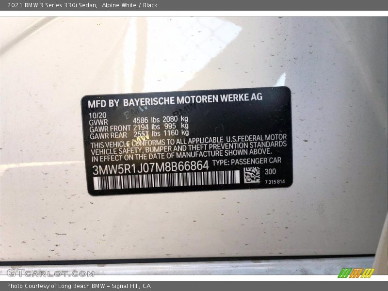 Alpine White / Black 2021 BMW 3 Series 330i Sedan