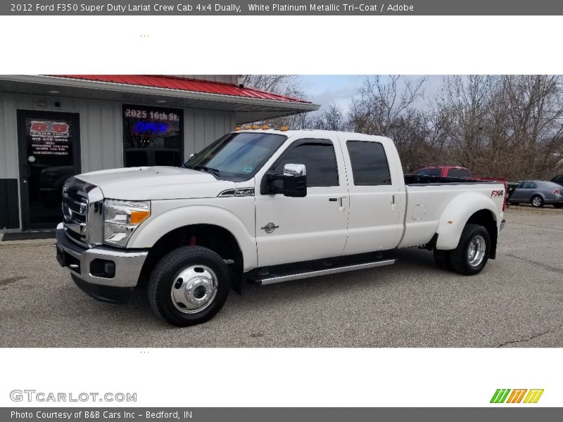 White Platinum Metallic Tri-Coat / Adobe 2012 Ford F350 Super Duty Lariat Crew Cab 4x4 Dually