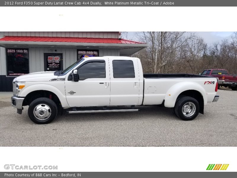White Platinum Metallic Tri-Coat / Adobe 2012 Ford F350 Super Duty Lariat Crew Cab 4x4 Dually
