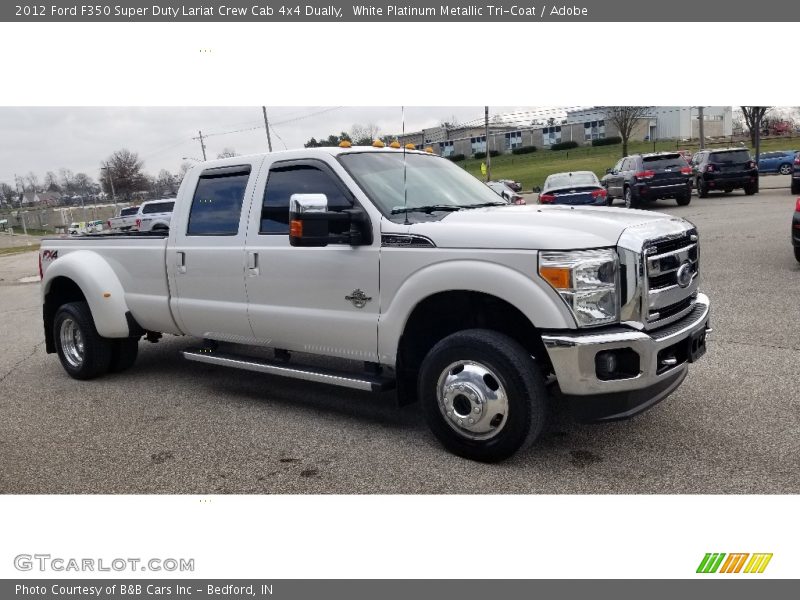 White Platinum Metallic Tri-Coat / Adobe 2012 Ford F350 Super Duty Lariat Crew Cab 4x4 Dually
