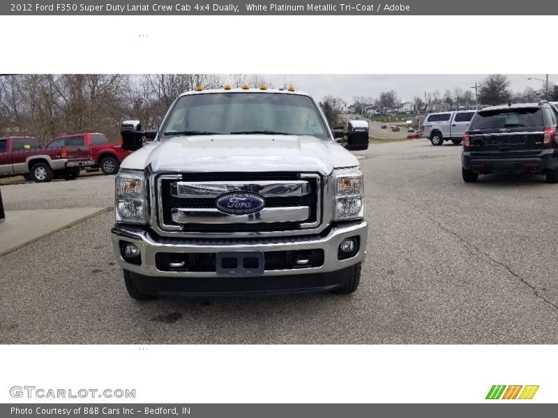 White Platinum Metallic Tri-Coat / Adobe 2012 Ford F350 Super Duty Lariat Crew Cab 4x4 Dually