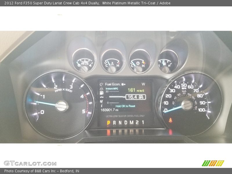 White Platinum Metallic Tri-Coat / Adobe 2012 Ford F350 Super Duty Lariat Crew Cab 4x4 Dually