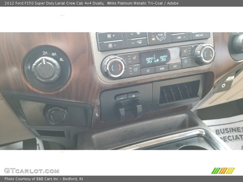 White Platinum Metallic Tri-Coat / Adobe 2012 Ford F350 Super Duty Lariat Crew Cab 4x4 Dually