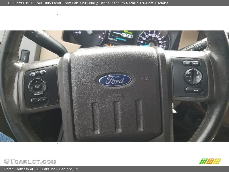 White Platinum Metallic Tri-Coat / Adobe 2012 Ford F350 Super Duty Lariat Crew Cab 4x4 Dually