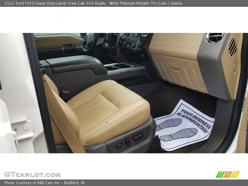 White Platinum Metallic Tri-Coat / Adobe 2012 Ford F350 Super Duty Lariat Crew Cab 4x4 Dually