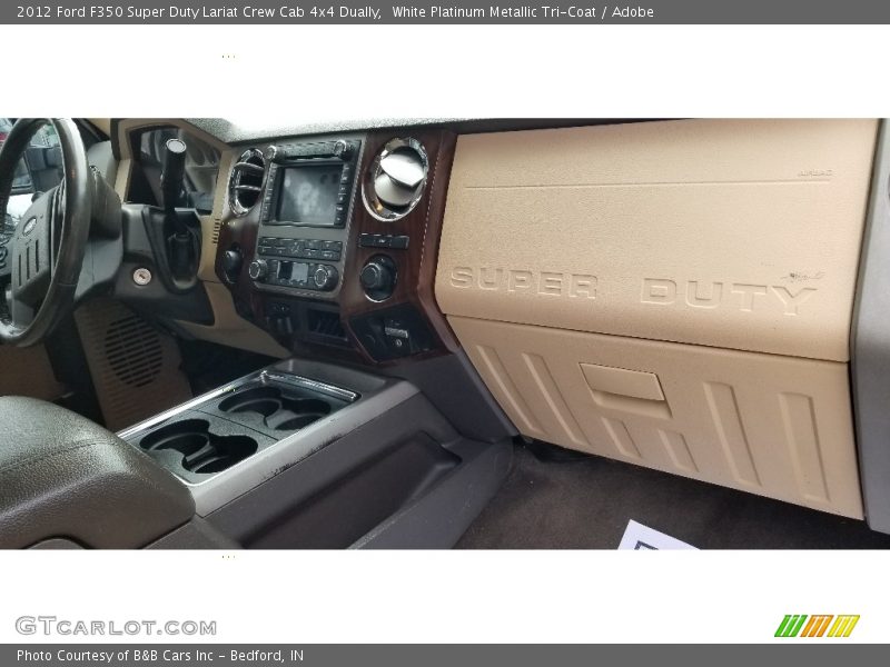 White Platinum Metallic Tri-Coat / Adobe 2012 Ford F350 Super Duty Lariat Crew Cab 4x4 Dually