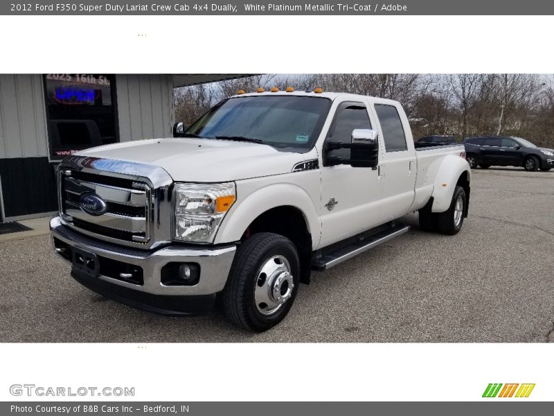 White Platinum Metallic Tri-Coat / Adobe 2012 Ford F350 Super Duty Lariat Crew Cab 4x4 Dually