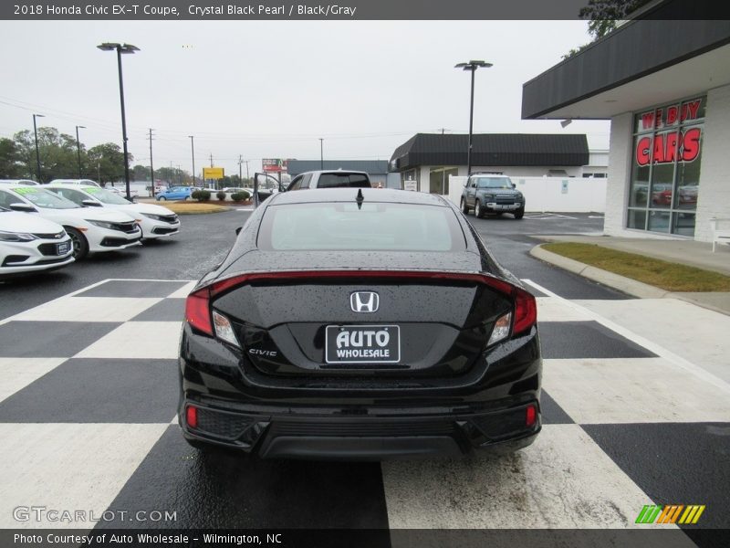 Crystal Black Pearl / Black/Gray 2018 Honda Civic EX-T Coupe