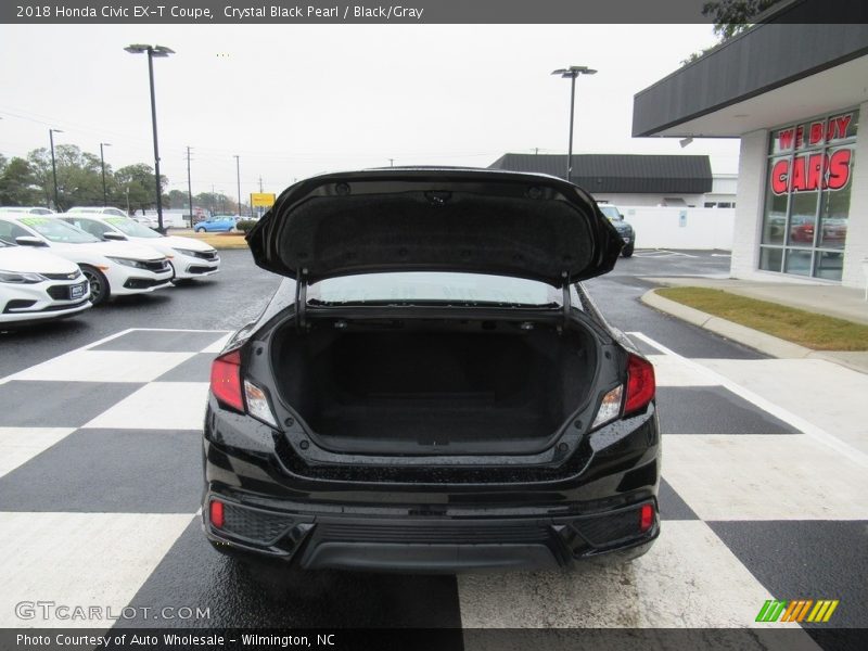 Crystal Black Pearl / Black/Gray 2018 Honda Civic EX-T Coupe