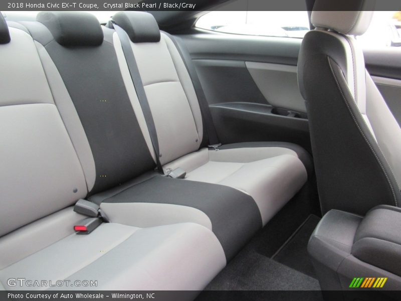 Crystal Black Pearl / Black/Gray 2018 Honda Civic EX-T Coupe