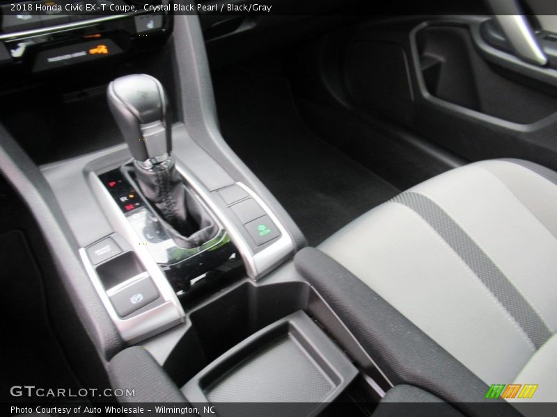 Crystal Black Pearl / Black/Gray 2018 Honda Civic EX-T Coupe