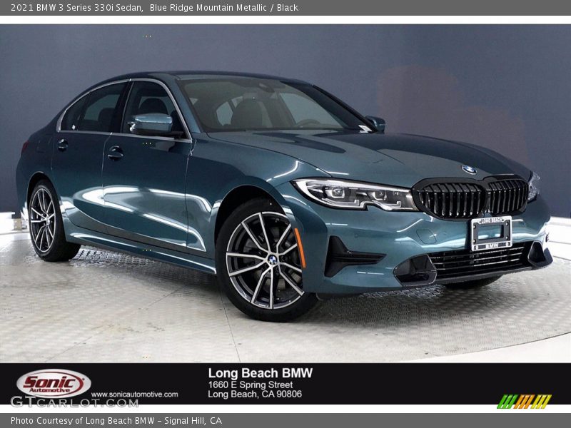 Blue Ridge Mountain Metallic / Black 2021 BMW 3 Series 330i Sedan