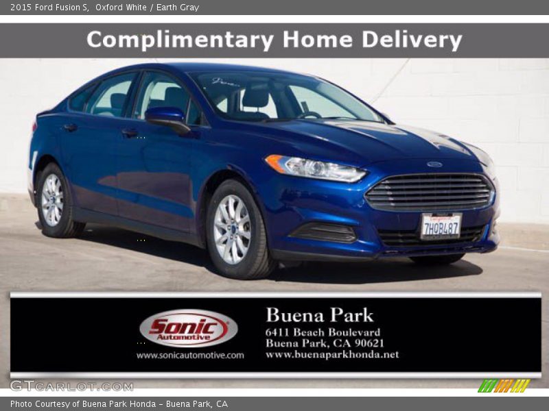 Oxford White / Earth Gray 2015 Ford Fusion S