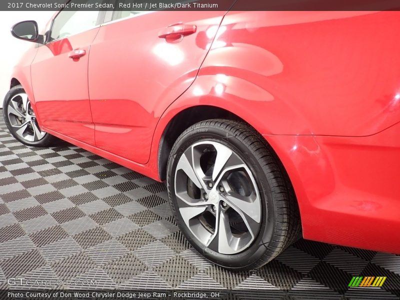 Red Hot / Jet Black/Dark Titanium 2017 Chevrolet Sonic Premier Sedan