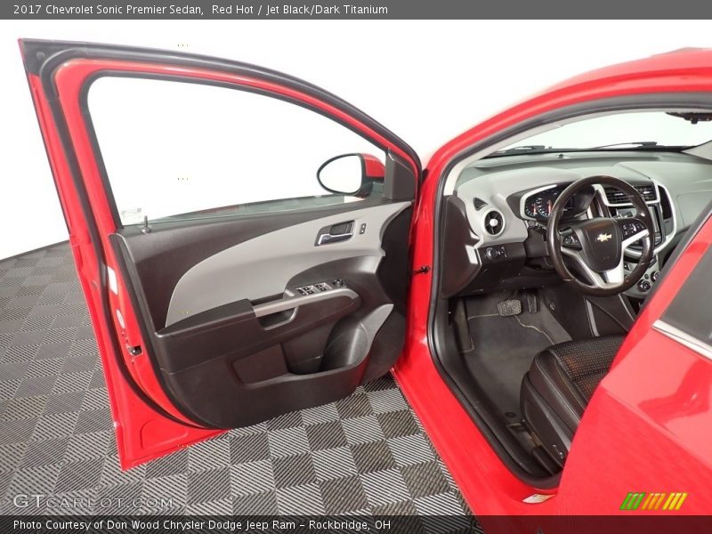 Red Hot / Jet Black/Dark Titanium 2017 Chevrolet Sonic Premier Sedan
