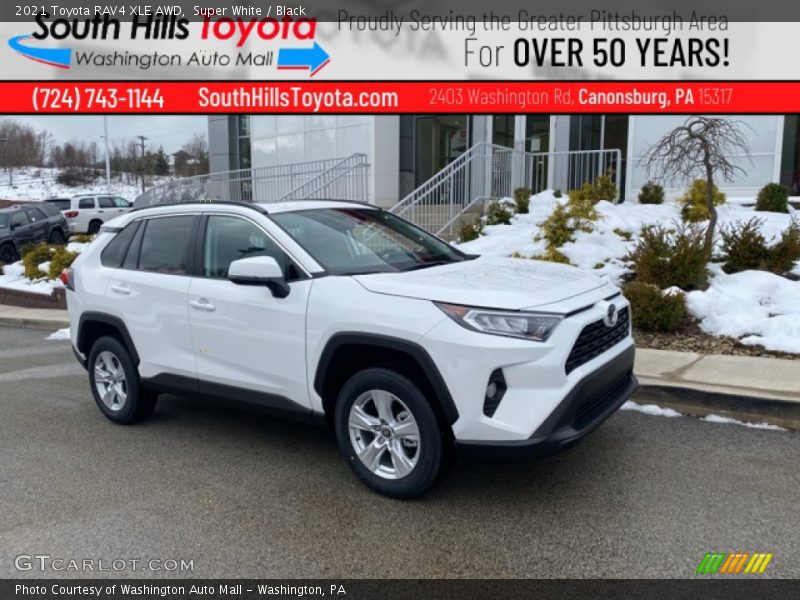 Super White / Black 2021 Toyota RAV4 XLE AWD