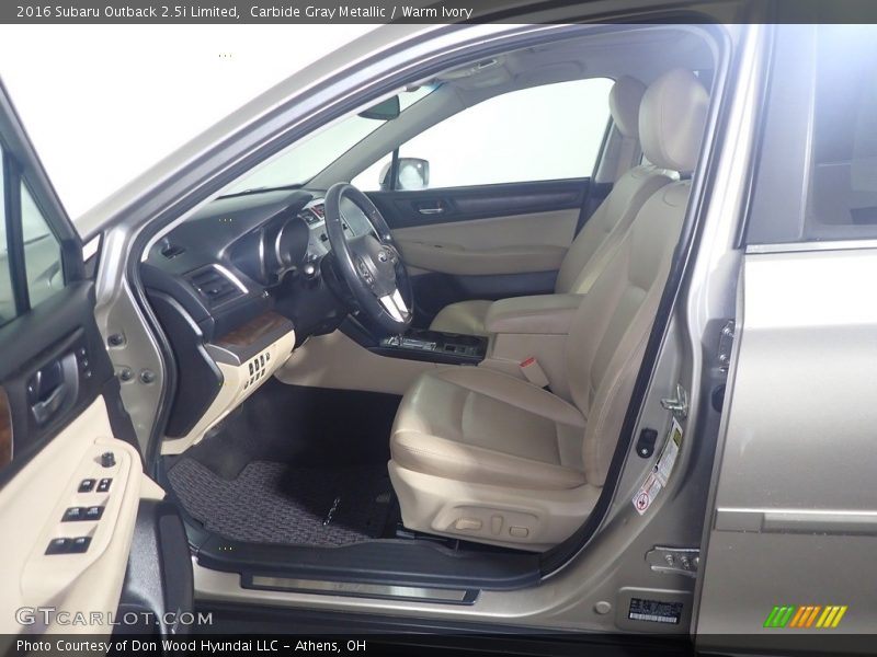 Front Seat of 2016 Outback 2.5i Limited