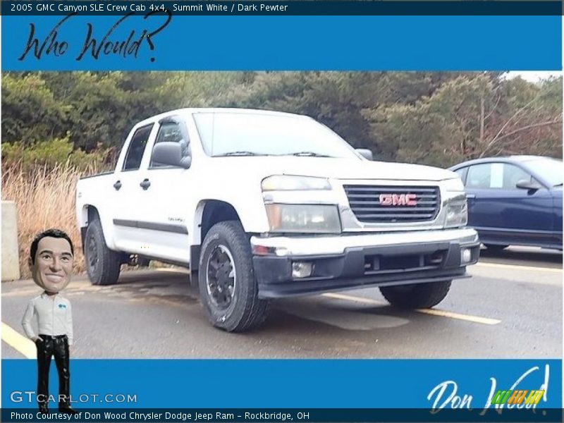Summit White / Dark Pewter 2005 GMC Canyon SLE Crew Cab 4x4