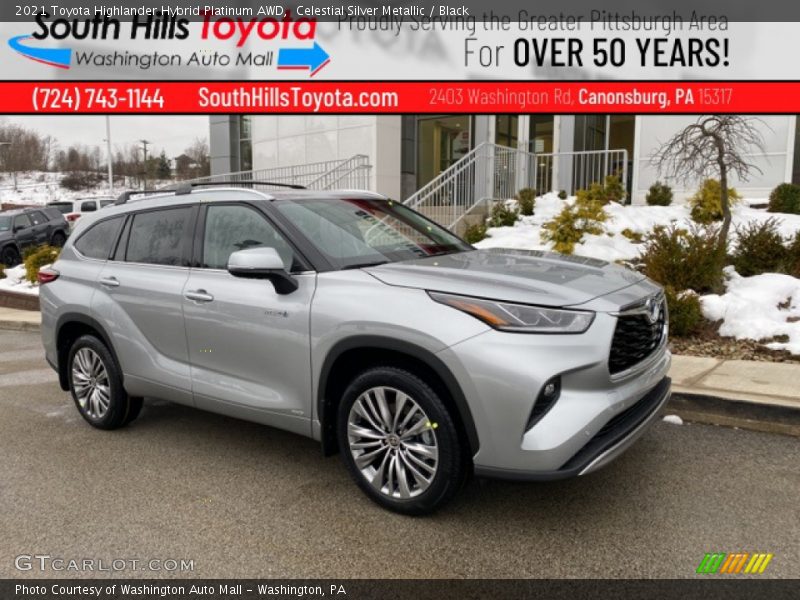 Celestial Silver Metallic / Black 2021 Toyota Highlander Hybrid Platinum AWD