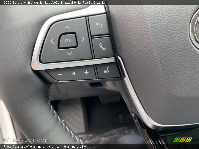 Blizzard White Pearl / Graphite 2021 Toyota Highlander Limited AWD