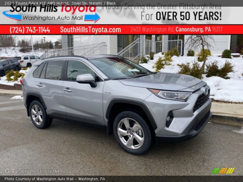 Silver Sky Metallic / Black 2021 Toyota RAV4 XLE AWD Hybrid