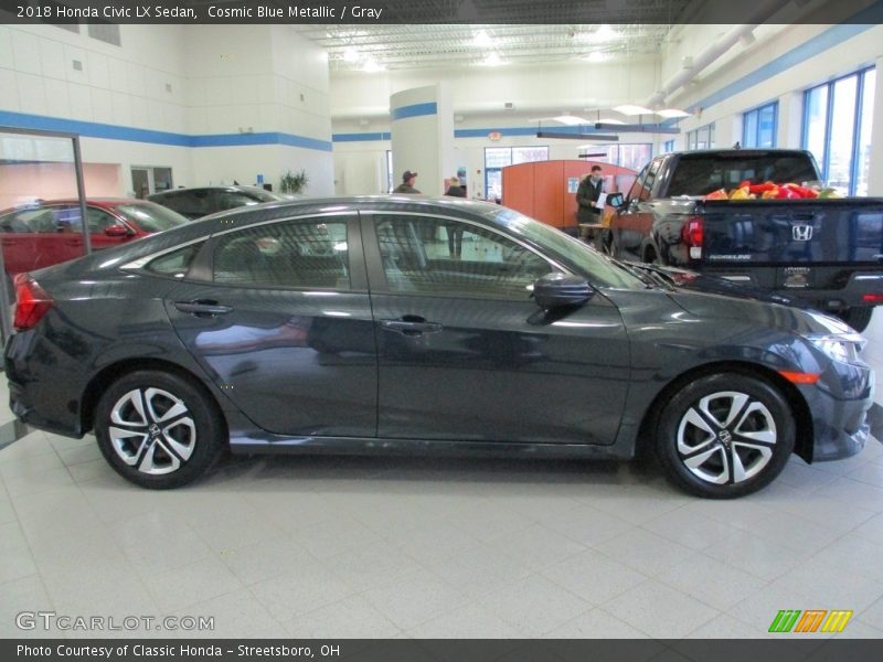 Cosmic Blue Metallic / Gray 2018 Honda Civic LX Sedan
