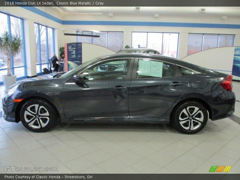 Cosmic Blue Metallic / Gray 2018 Honda Civic LX Sedan
